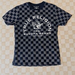 True Religion Black and White Checkered Tee